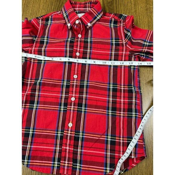 Crewcuts J Crew Everyday Boys Button-Up Shirt Red Black Blue Flannel Kids Sz 4/5 - Picture 7 of 8
